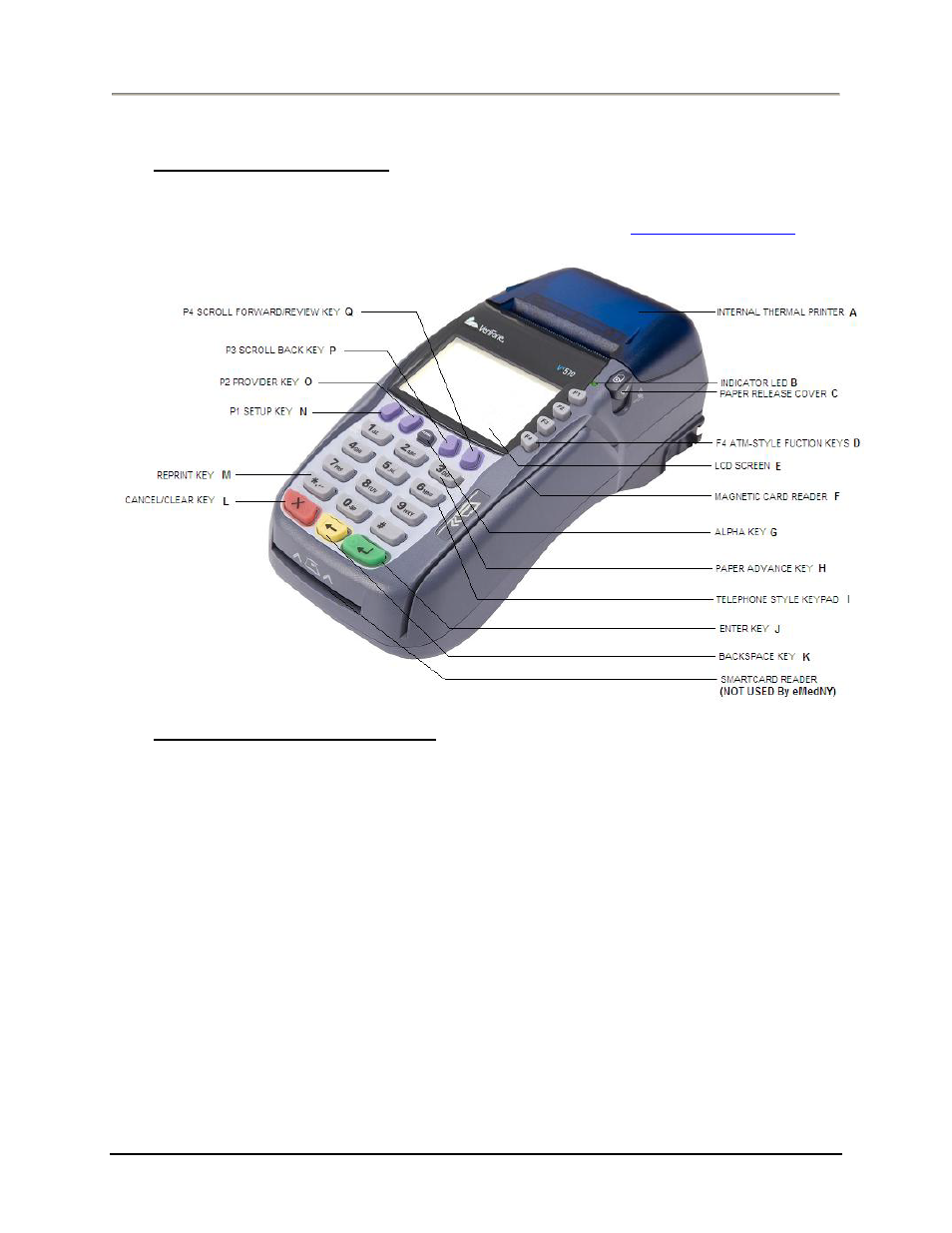 Verifone vx570 terminal, Vx570 terminal description– front | VeriFone Vx570 User Manual | Page 4 / 32