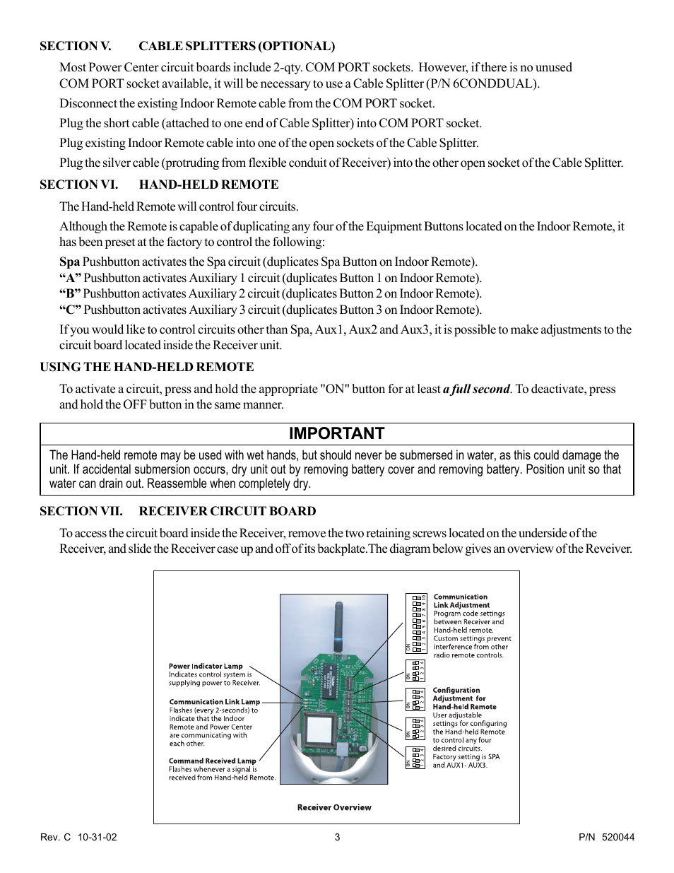 Important | Pentair EasyTouch EZ3400 User Manual | Page 3 / 8