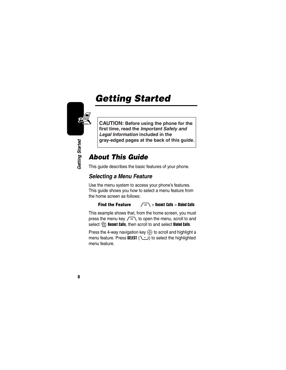 Getting started, About this guide | Motorola RAZR V3 User Manual | Page 10 / 110