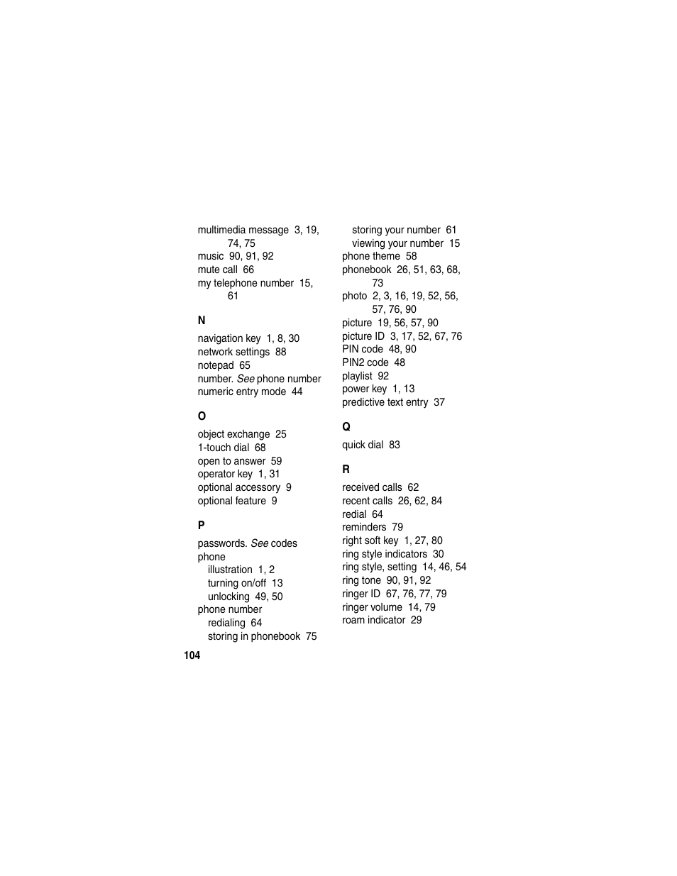 Motorola RAZR V3 User Manual | Page 106 / 110