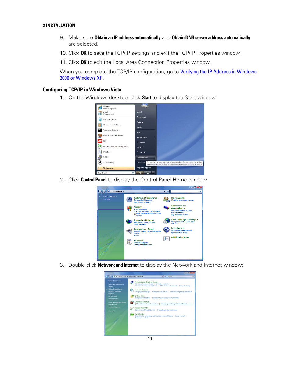 Configuring tcp/ip in windows vista | Motorola sb6120 User Manual | Page 27 / 40