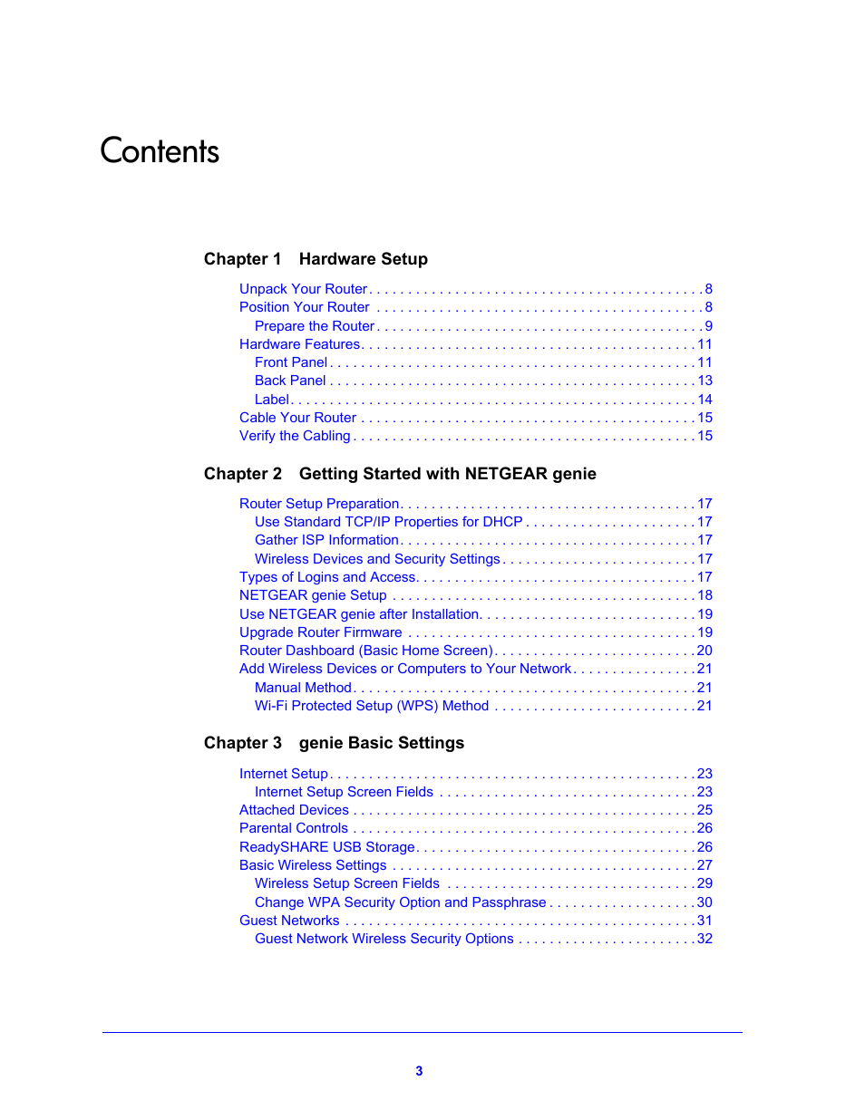 NETGEAR N600 Wireless Dual Band Router WNDR3400v2 User Manual | Page 3 / 120