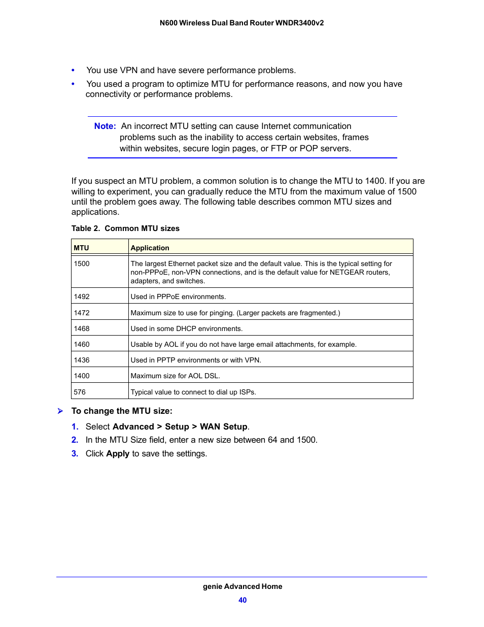 NETGEAR N600 Wireless Dual Band Router WNDR3400v2 User Manual | Page 40 / 120