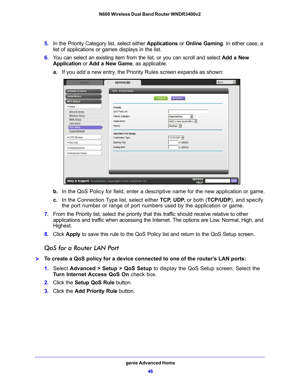 NETGEAR N600 Wireless Dual Band Router WNDR3400v2 User Manual | Page 46 / 120