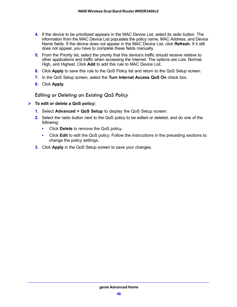 NETGEAR N600 Wireless Dual Band Router WNDR3400v2 User Manual | Page 48 / 120