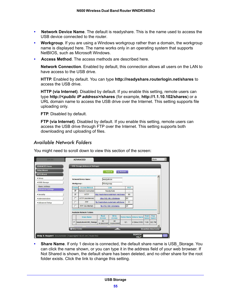 NETGEAR N600 Wireless Dual Band Router WNDR3400v2 User Manual | Page 55 / 120