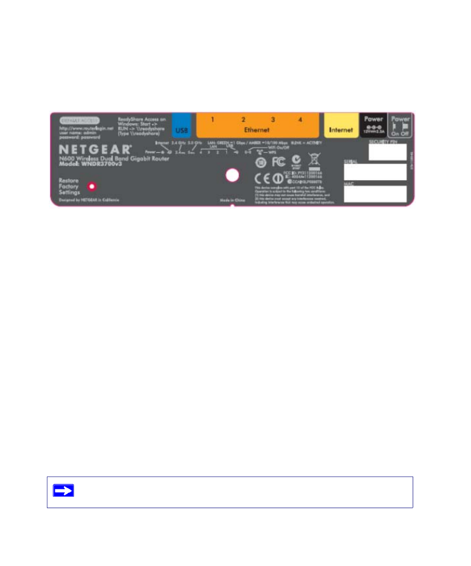 Router label, Positioning your wireless router, To ensure that | NETGEAR N600 Wireless Dual Band Gigabit Router WNDR3700v3 User Manual | Page 10 / 44