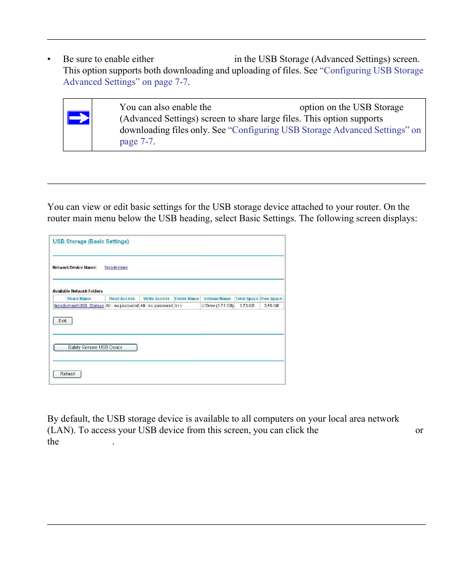 Usb storage basic settings, Usb storage basic settings -4 | NETGEAR wndr3700 User Manual | Page 116 / 149