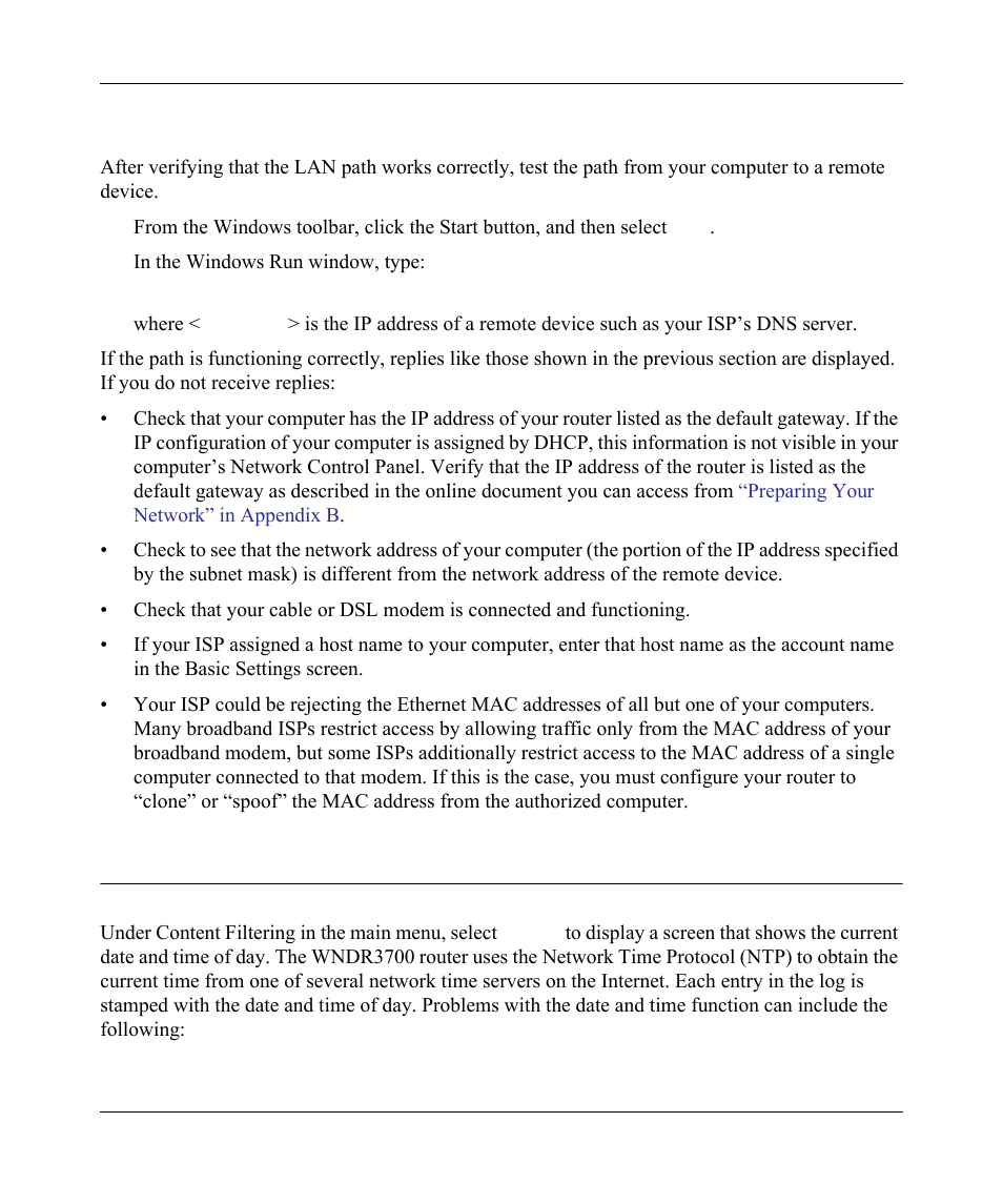 Problems with date and time, Problems with date and time -8 | NETGEAR wndr3700 User Manual | Page 133 / 149