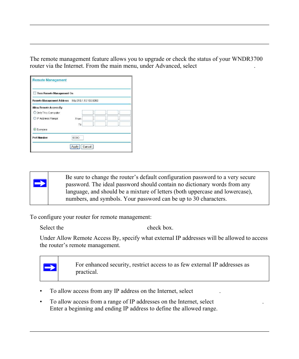 Enabling remote management access, Enabling remote management access -13 | NETGEAR wndr3700 User Manual | Page 69 / 149