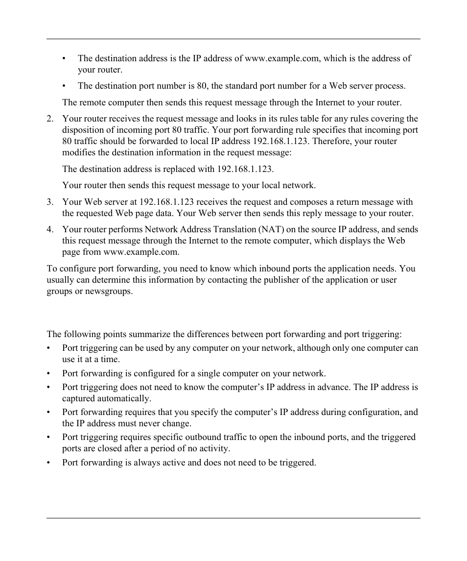 How port forwarding differs from port triggering | NETGEAR wndr3700 User Manual | Page 87 / 149
