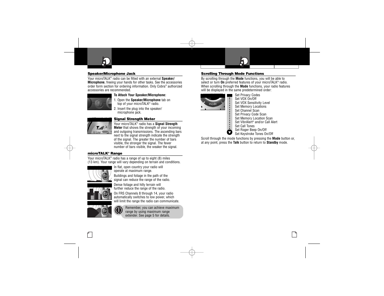 Using your radio | Cobra Electronics PR3100DX User Manual | Page 6 / 16