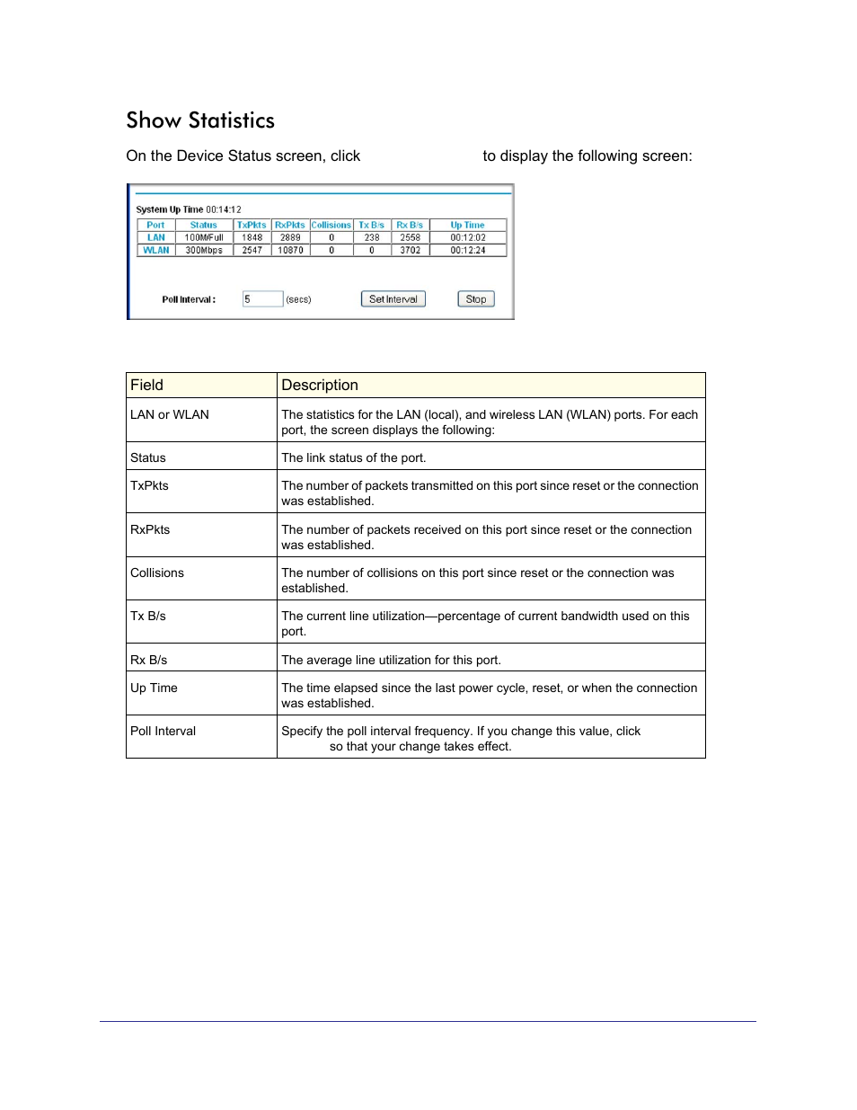 Show statistics | NETGEAR Universal WiFi Internet Adapter WNCE2001 User Manual | Page 11 / 26