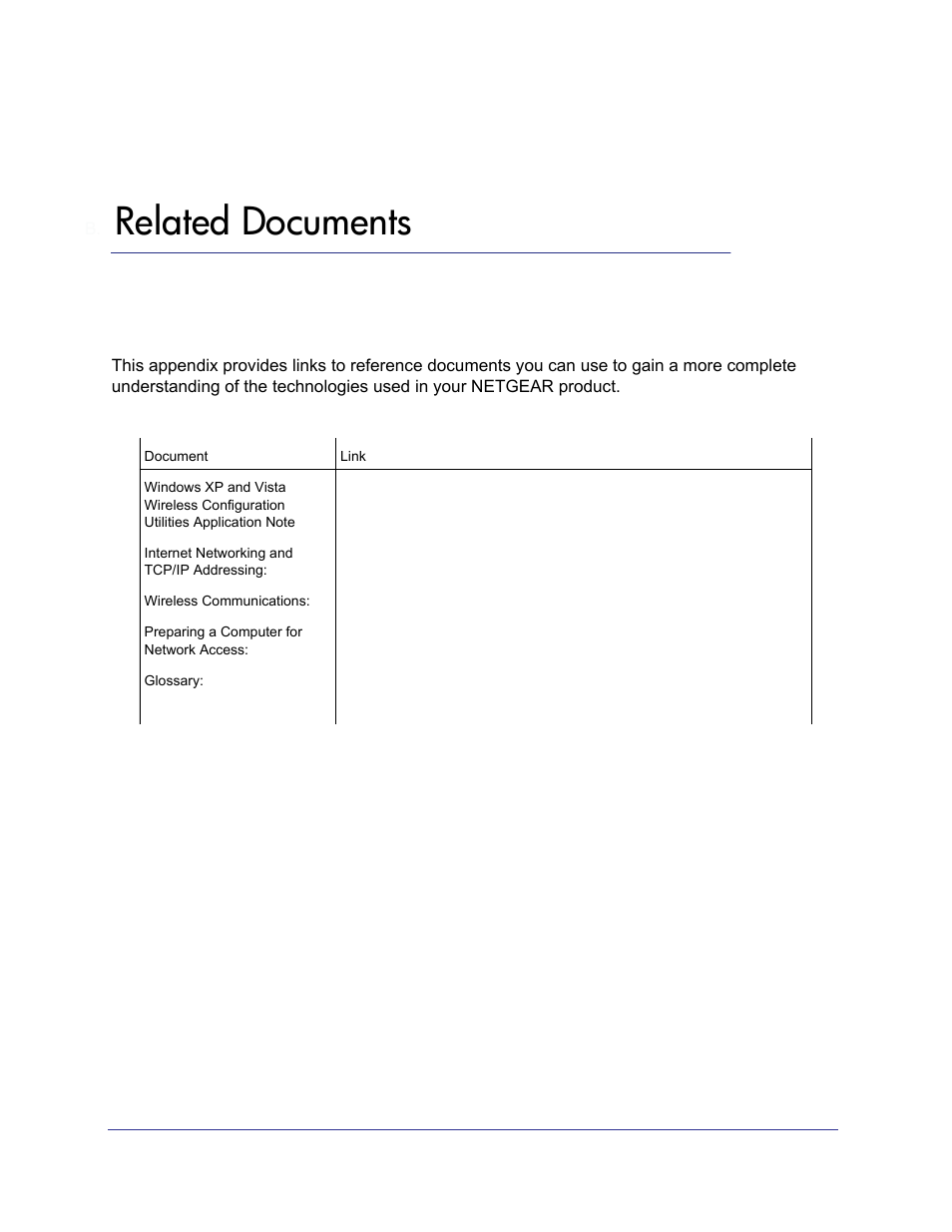 B. related documents, Appendix b, Related documents | NETGEAR Universal WiFi Internet Adapter WNCE2001 User Manual | Page 22 / 26