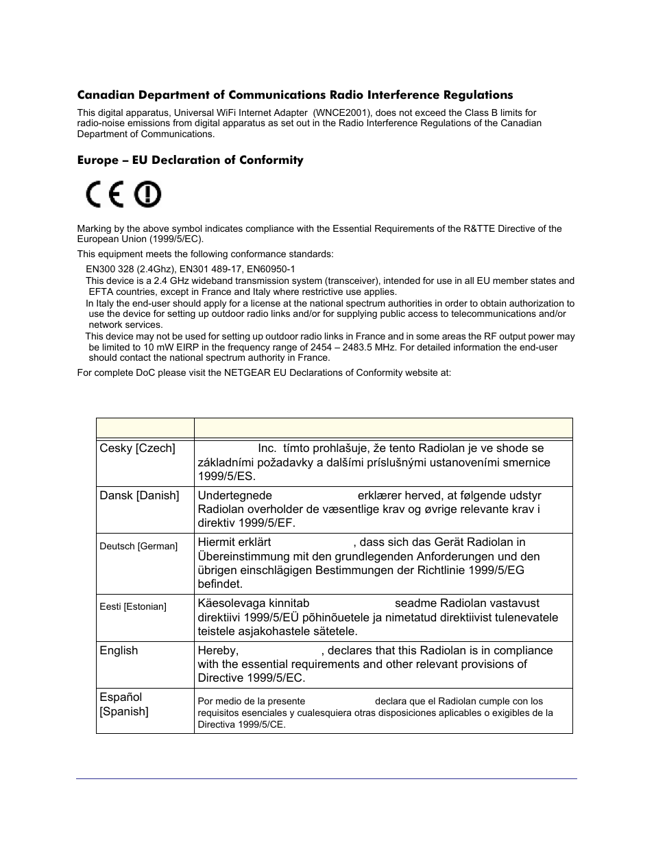 NETGEAR Universal WiFi Internet Adapter WNCE2001 User Manual | Page 24 / 26