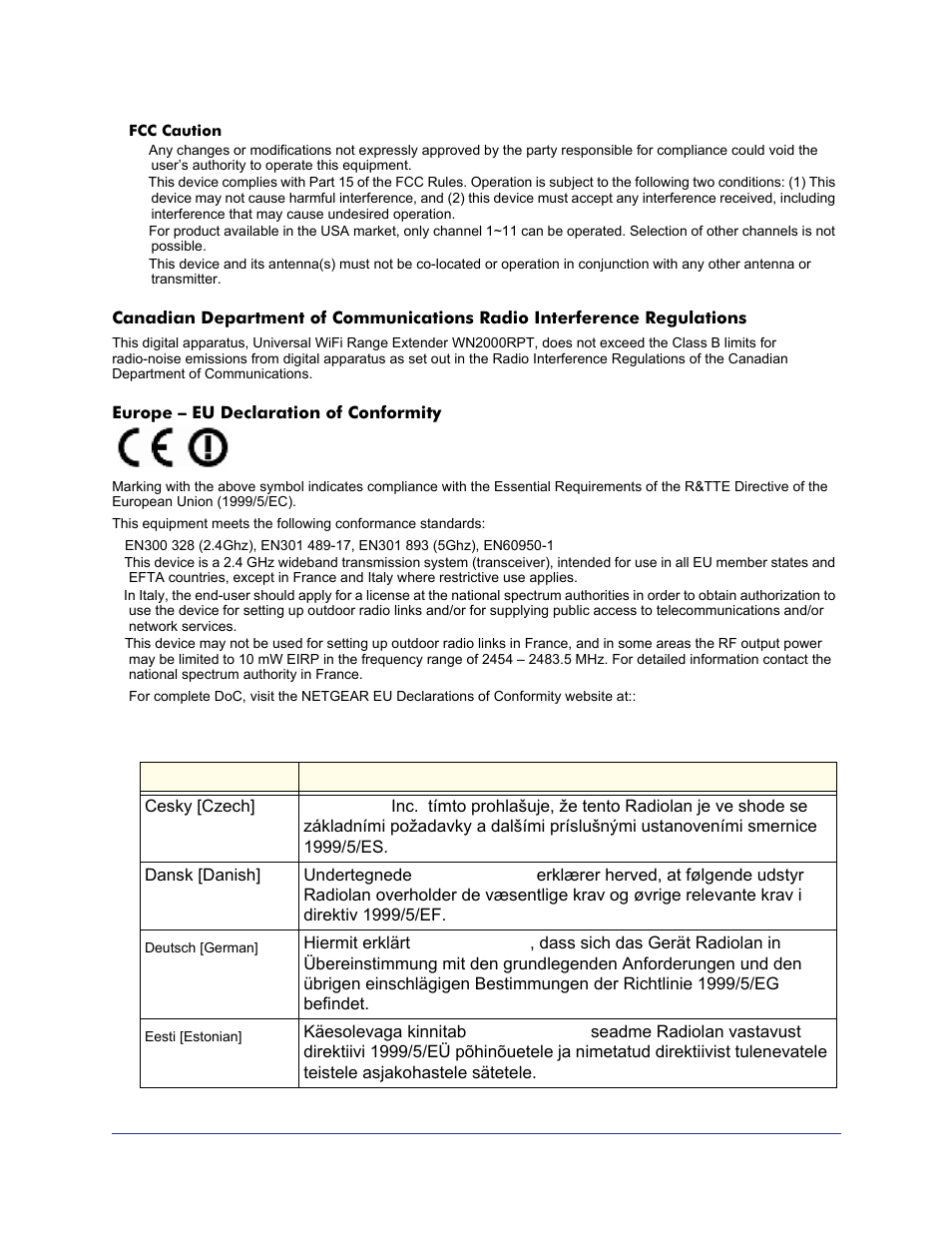 NETGEAR Universal WiFi Range Extender WN2000RPT User Manual | Page 29 / 31