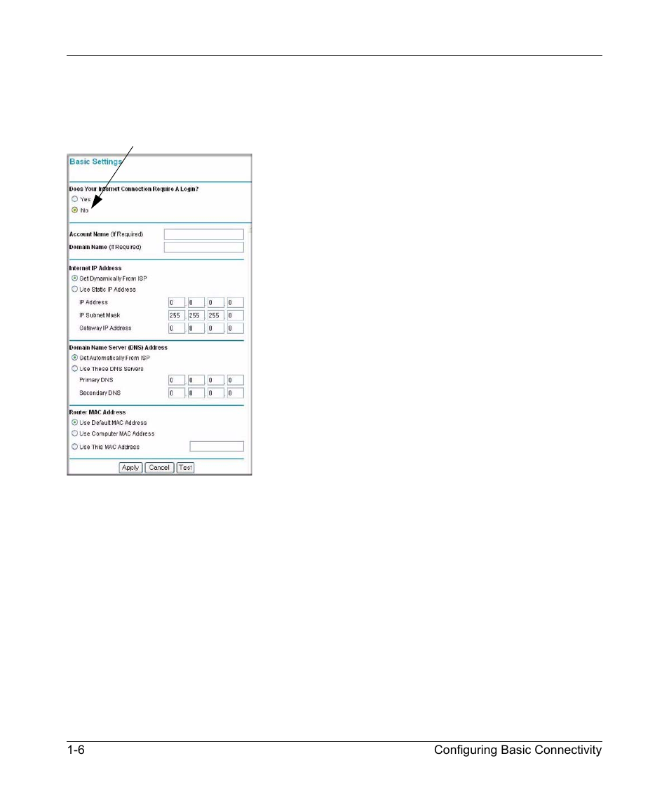 Your internet connection does not require a login | NETGEAR N150 Wireless Router WNR1000 User Manual | Page 20 / 122