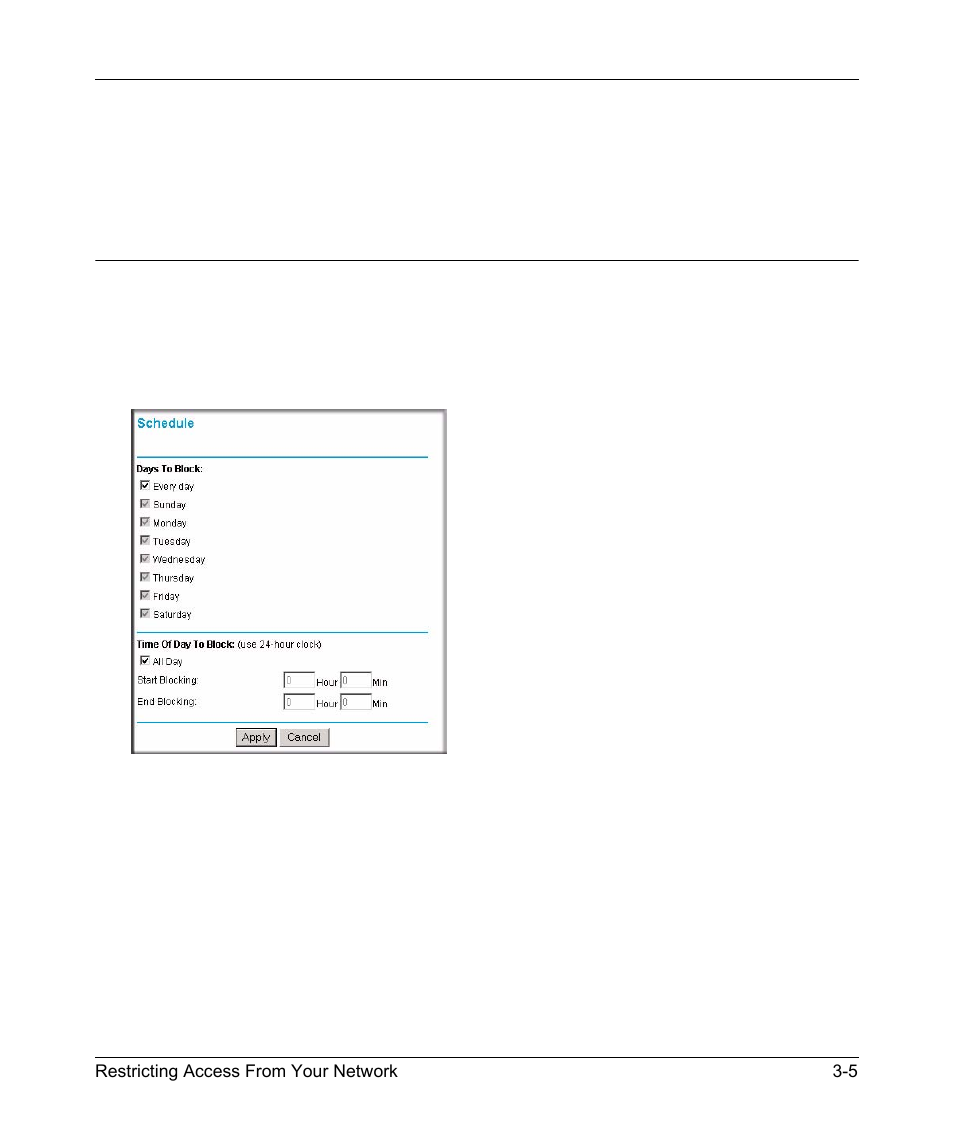 Blocking services by ip address range, Scheduling blocking, Blocking services by ip address range -5 | Scheduling blocking -5, Scribed in | NETGEAR N150 Wireless Router WNR1000 User Manual | Page 53 / 122