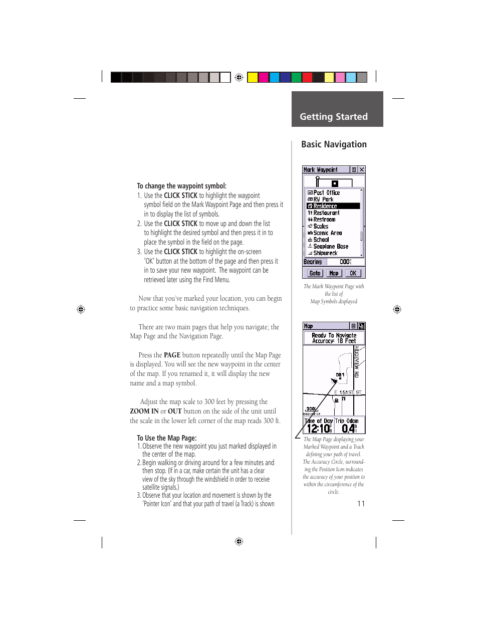 Getting started basic navigation | Garmin eTrex Legend User Manual | Page 17 / 68