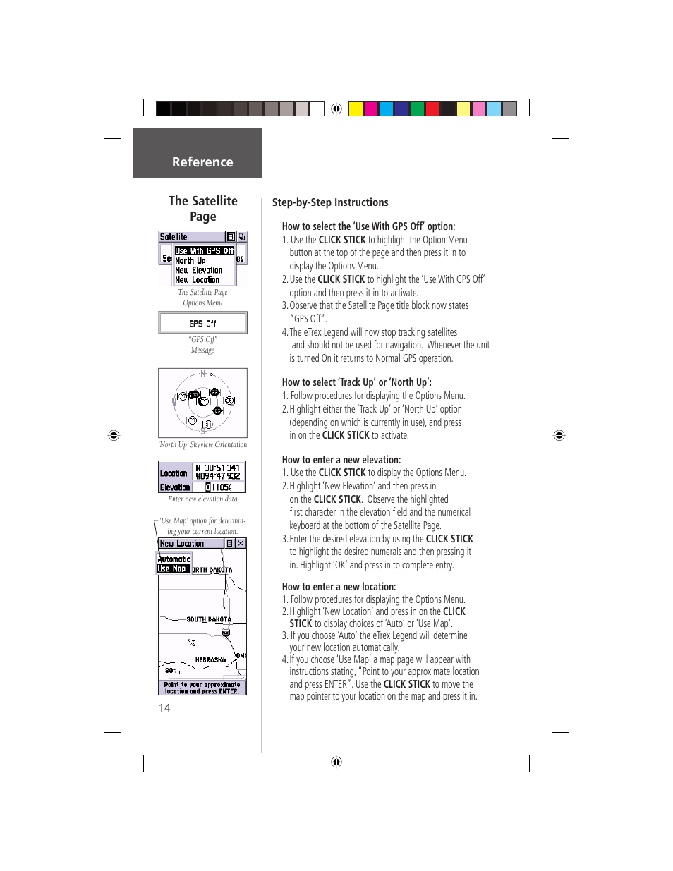Reference the satellite page | Garmin eTrex Legend User Manual | Page 20 / 68