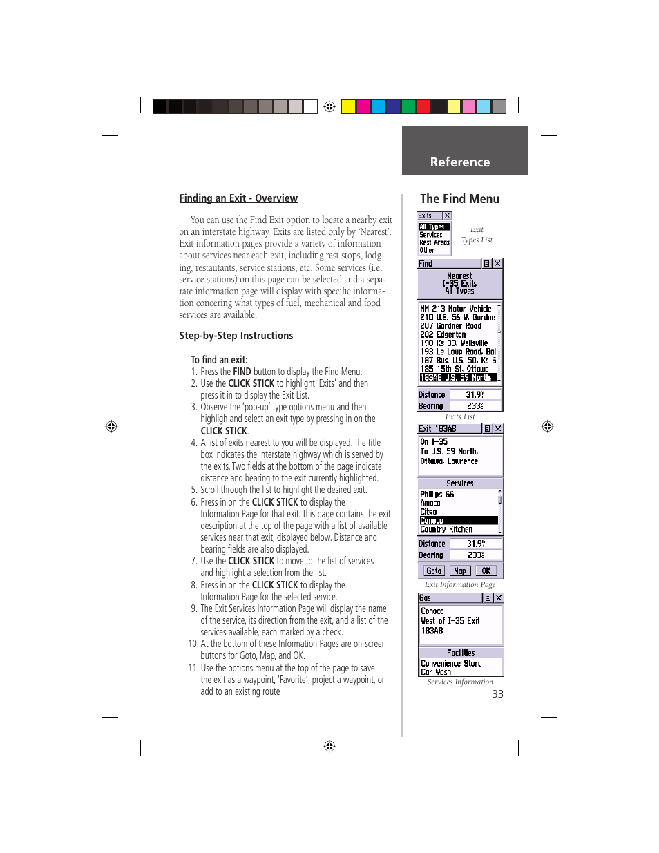 The find menu reference | Garmin eTrex Legend User Manual | Page 39 / 68