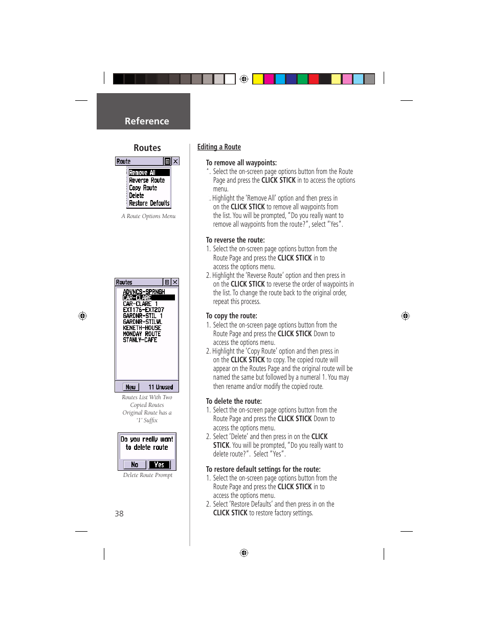 Reference routes | Garmin eTrex Legend User Manual | Page 44 / 68