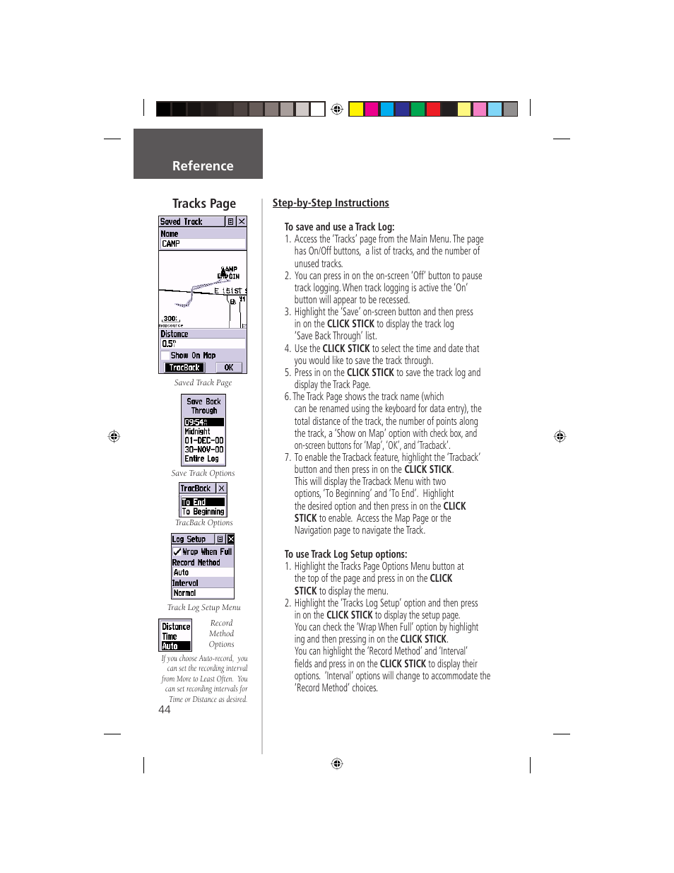 Tracks page reference | Garmin eTrex Legend User Manual | Page 50 / 68