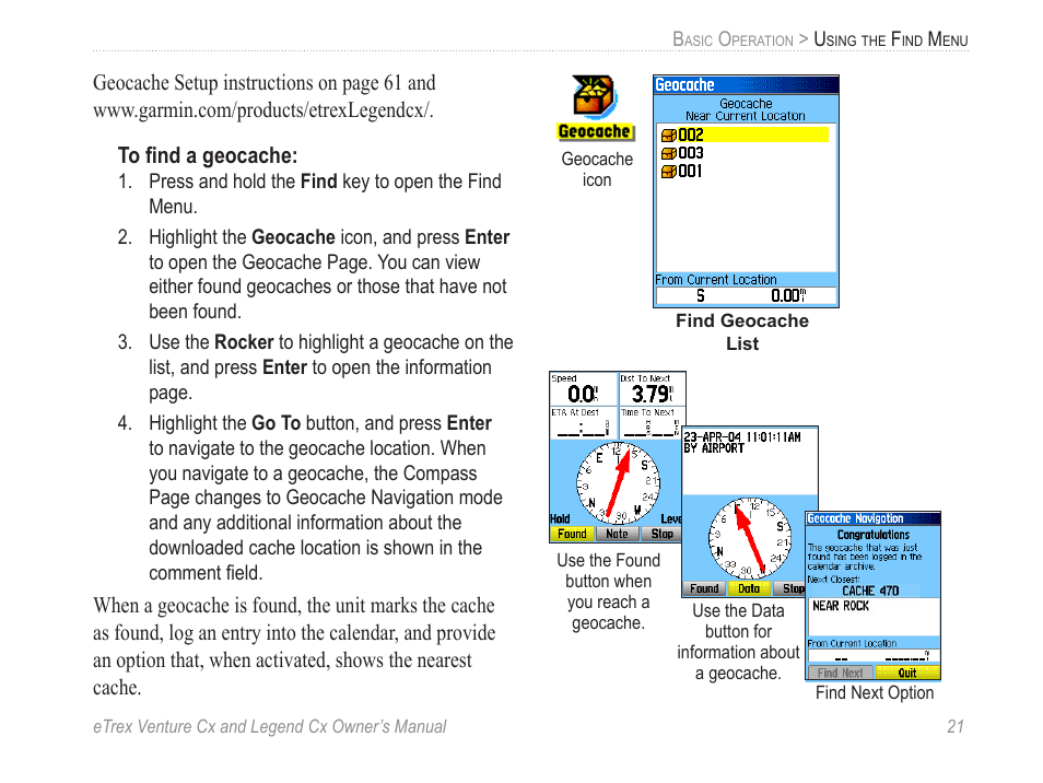 Garmin eTrex Legend Cx User Manual | Page 31 / 96