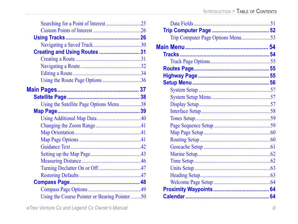 Garmin eTrex Legend Cx User Manual | Page 5 / 96