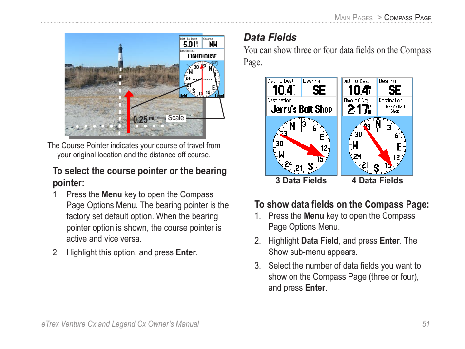 Data fields | Garmin eTrex Legend Cx User Manual | Page 61 / 96