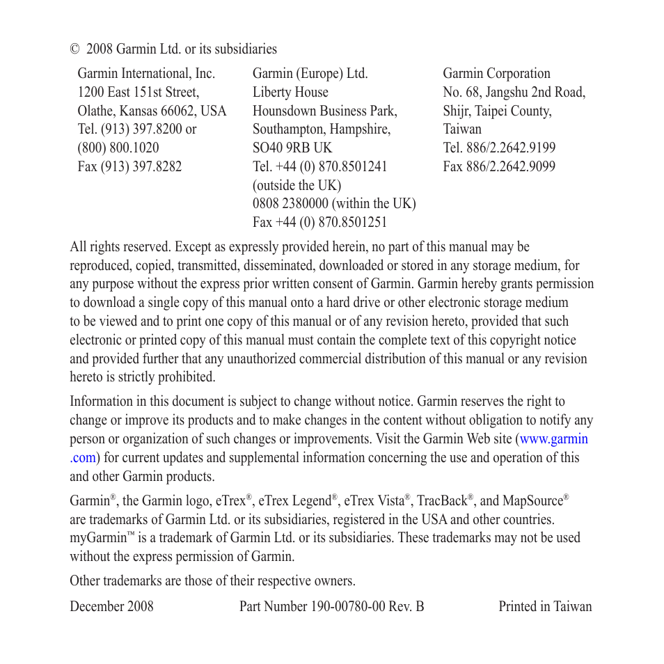 Garmin eTrex Legend H User Manual | Page 2 / 68