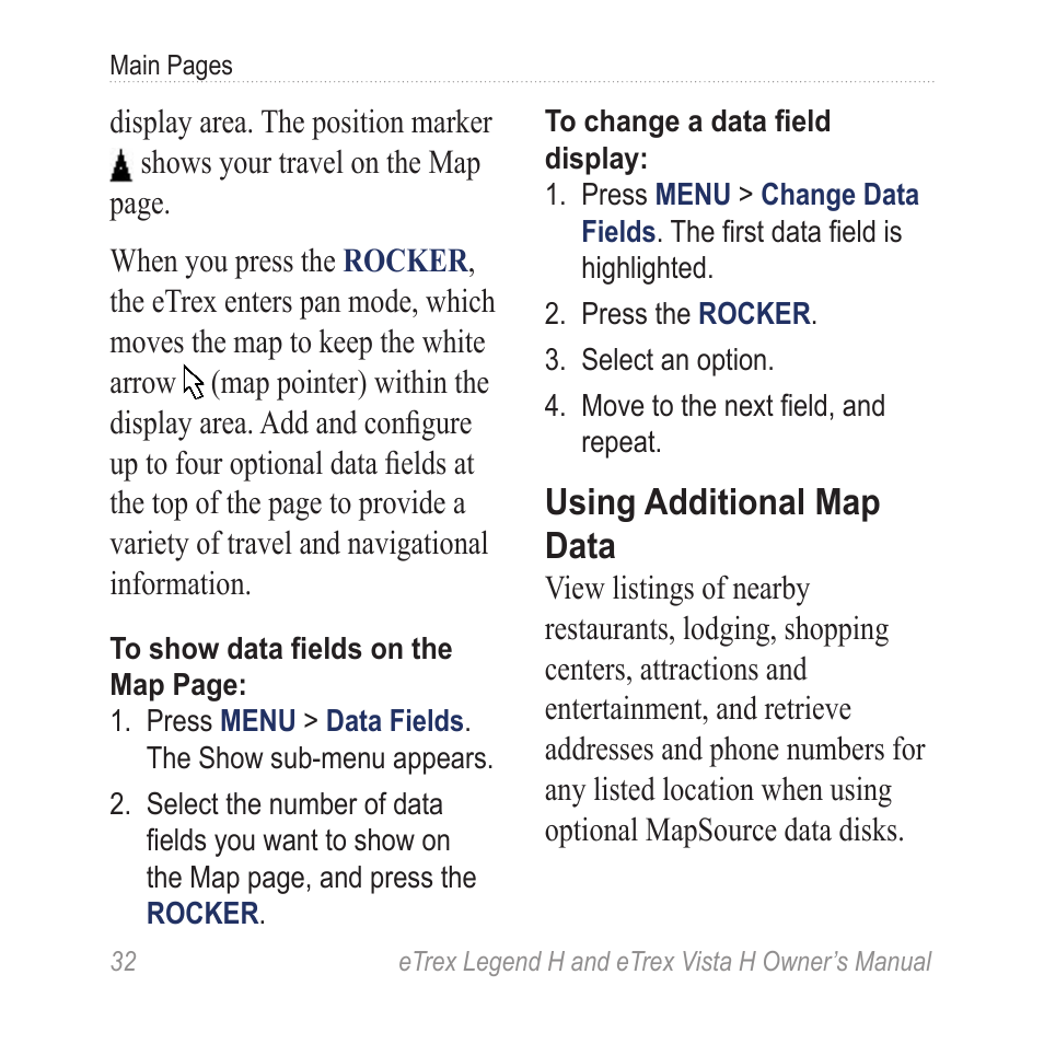 Using additional map data | Garmin eTrex Legend H User Manual | Page 34 / 68