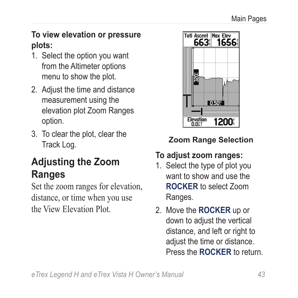 Adjusting the zoom ranges | Garmin eTrex Legend H User Manual | Page 45 / 68