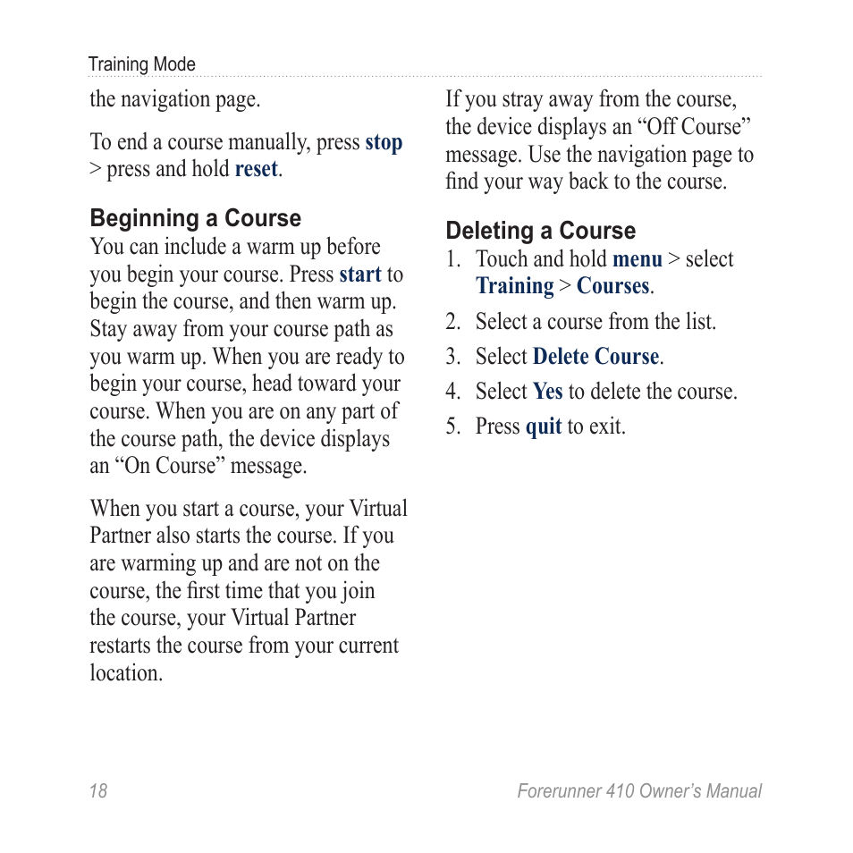 Garmin Forerunner 410 User Manual | Page 24 / 52