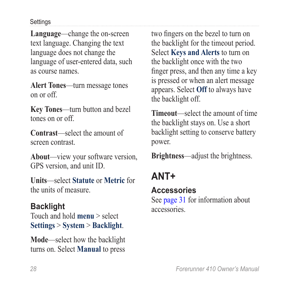 Garmin Forerunner 410 User Manual | Page 34 / 52