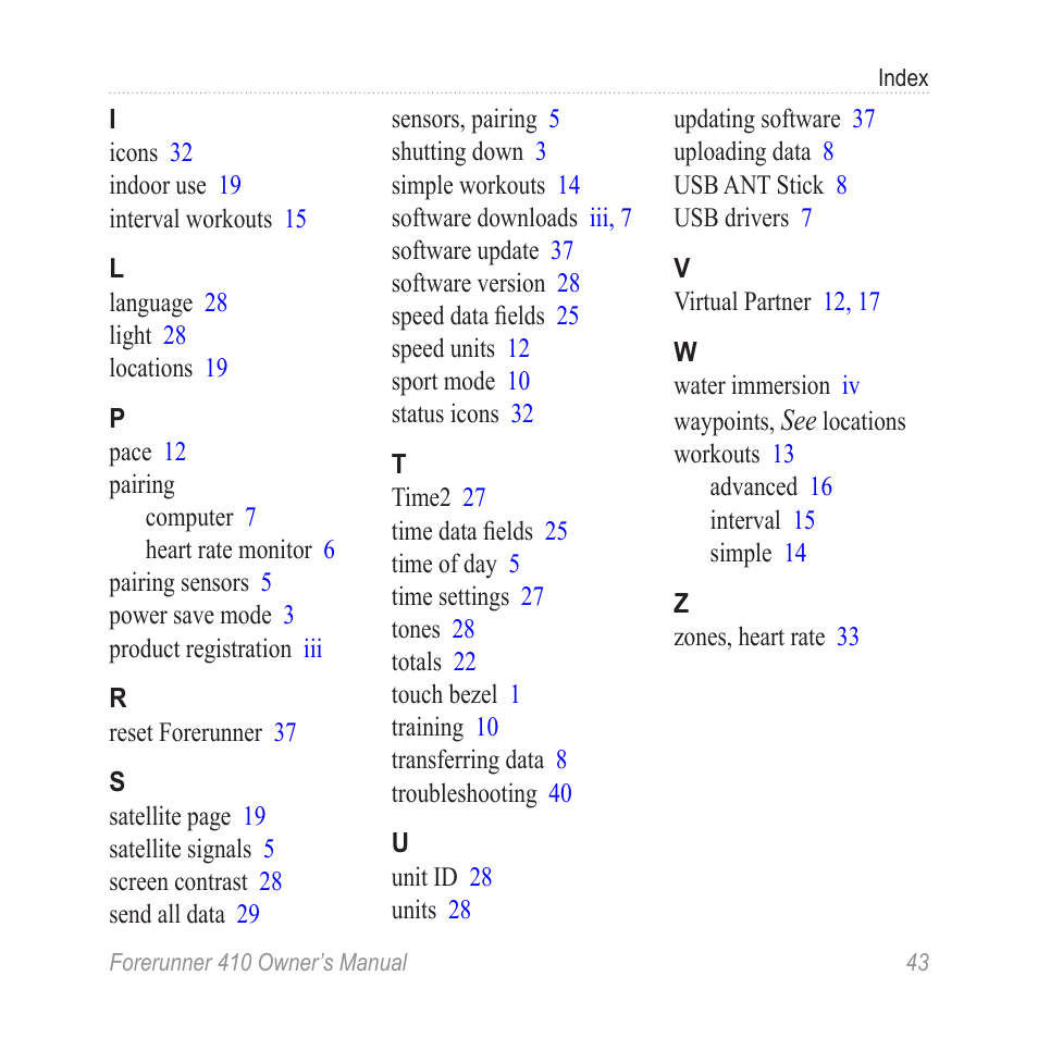 Garmin Forerunner 410 User Manual | Page 49 / 52