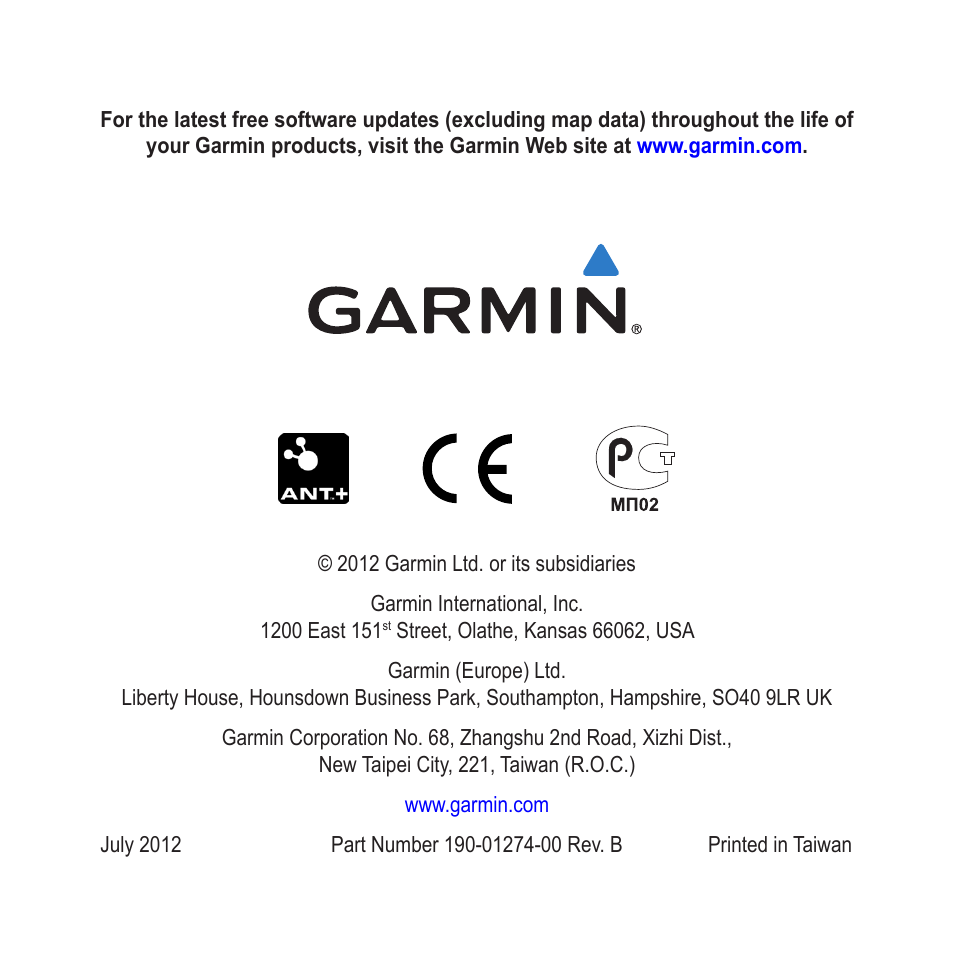 Garmin Forerunner 410 User Manual | Page 52 / 52