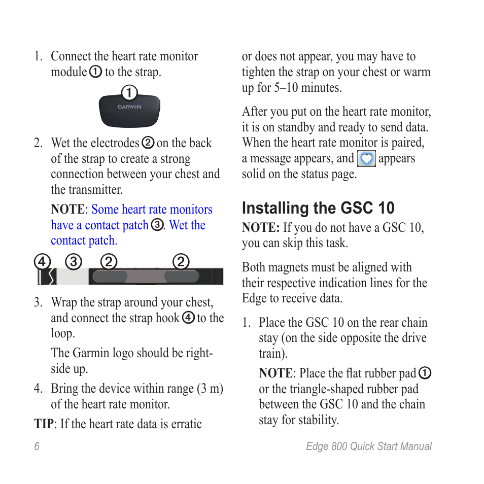 Installing the gsc 10 | Garmin Edge 800 User Manual | Page 8 / 16