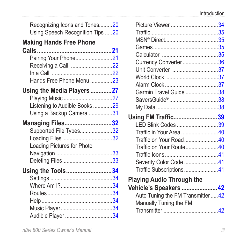 Garmin nuvi 800 User Manual | Page 5 / 76