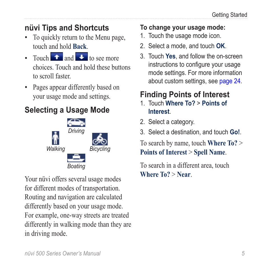 Garmin nuvi 500 User Manual | Page 11 / 58