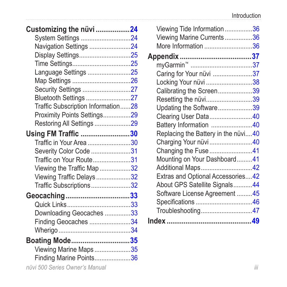 Garmin nuvi 500 User Manual | Page 5 / 58