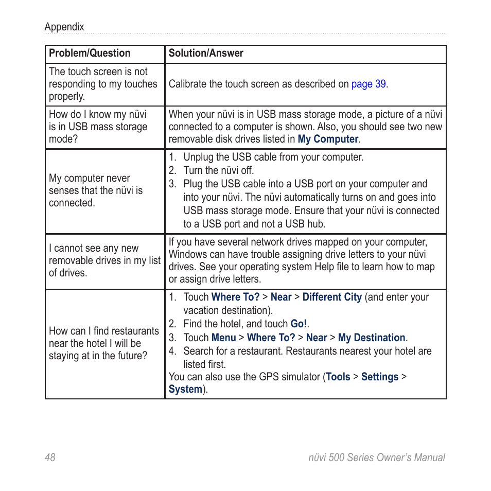 Garmin nuvi 500 User Manual | Page 54 / 58