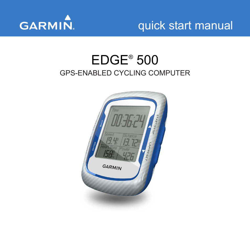 Garmin Edge 500 User Manual | 16 pages