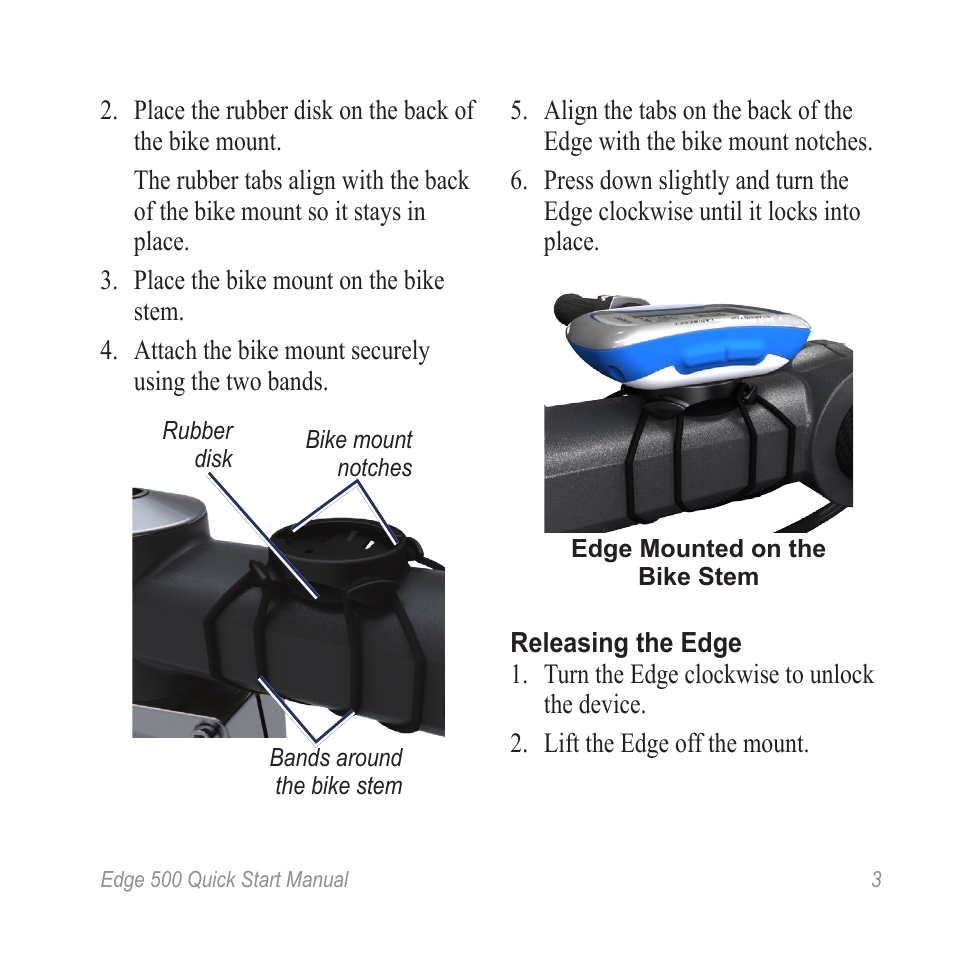 Shown on, Or the handlebars | Garmin Edge 500 User Manual | Page 5 / 16