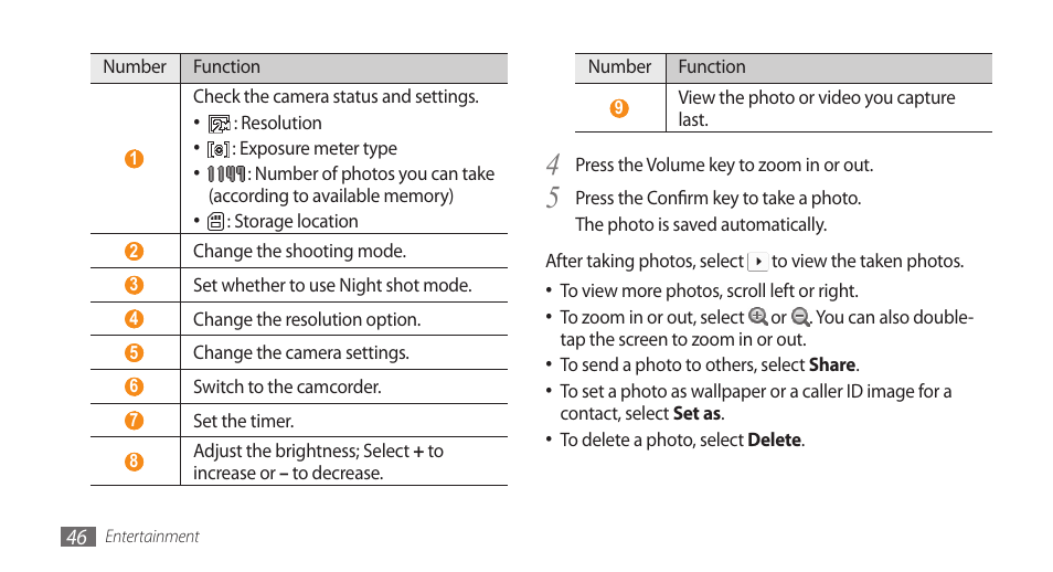Samsung Galaxy 5 i5503 User Manual | Page 46 / 105