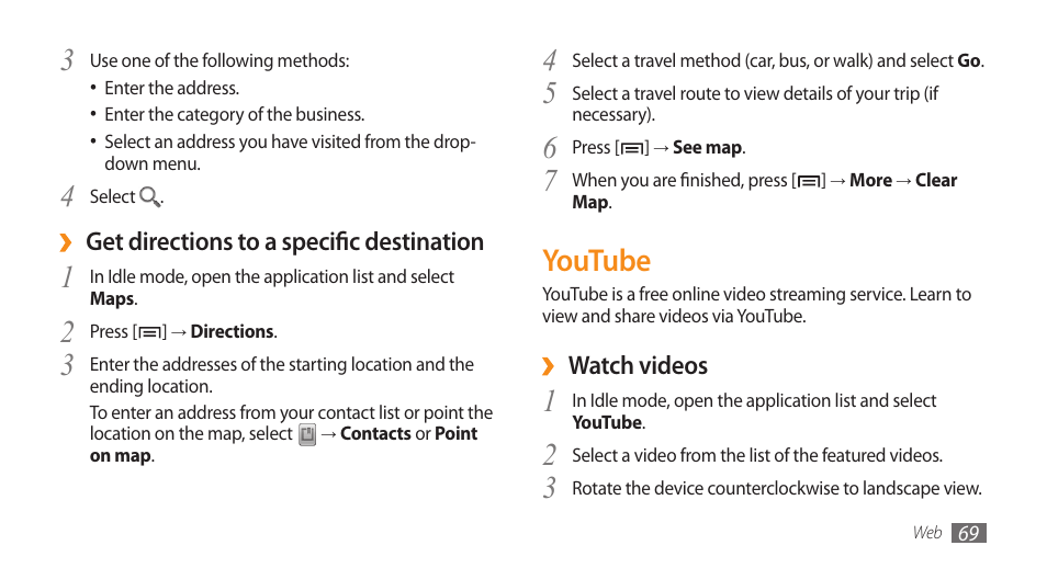 Youtube | Samsung Galaxy 5 i5503 User Manual | Page 69 / 105