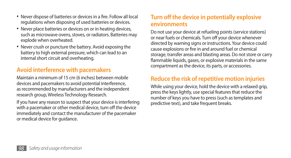 Samsung Galaxy 5 i5503 User Manual | Page 98 / 105