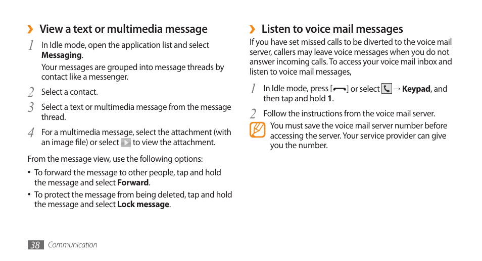 Samsung Galaxy 5 i5500 User Manual | Page 38 / 108
