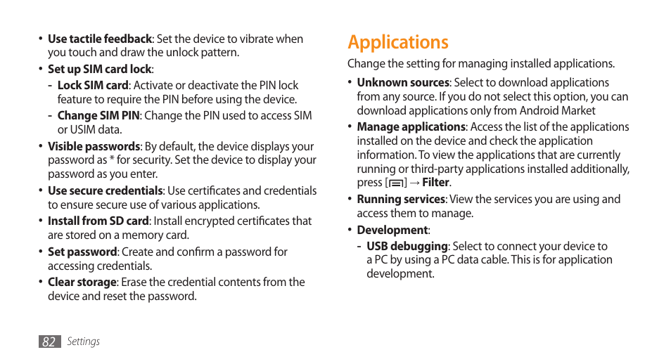 Applications | Samsung Galaxy 5 i5500 User Manual | Page 82 / 108