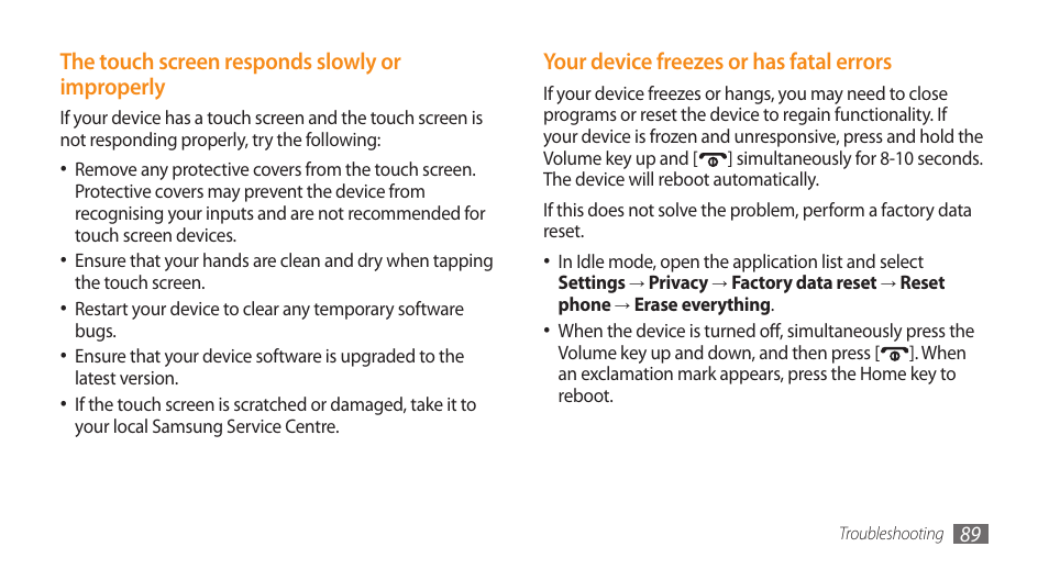 Samsung Galaxy 5 i5500 User Manual | Page 89 / 108